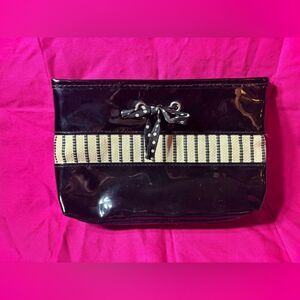 Dainty Chic Black Patent Leather Style Cosmetics Bag See Pics for Measurements